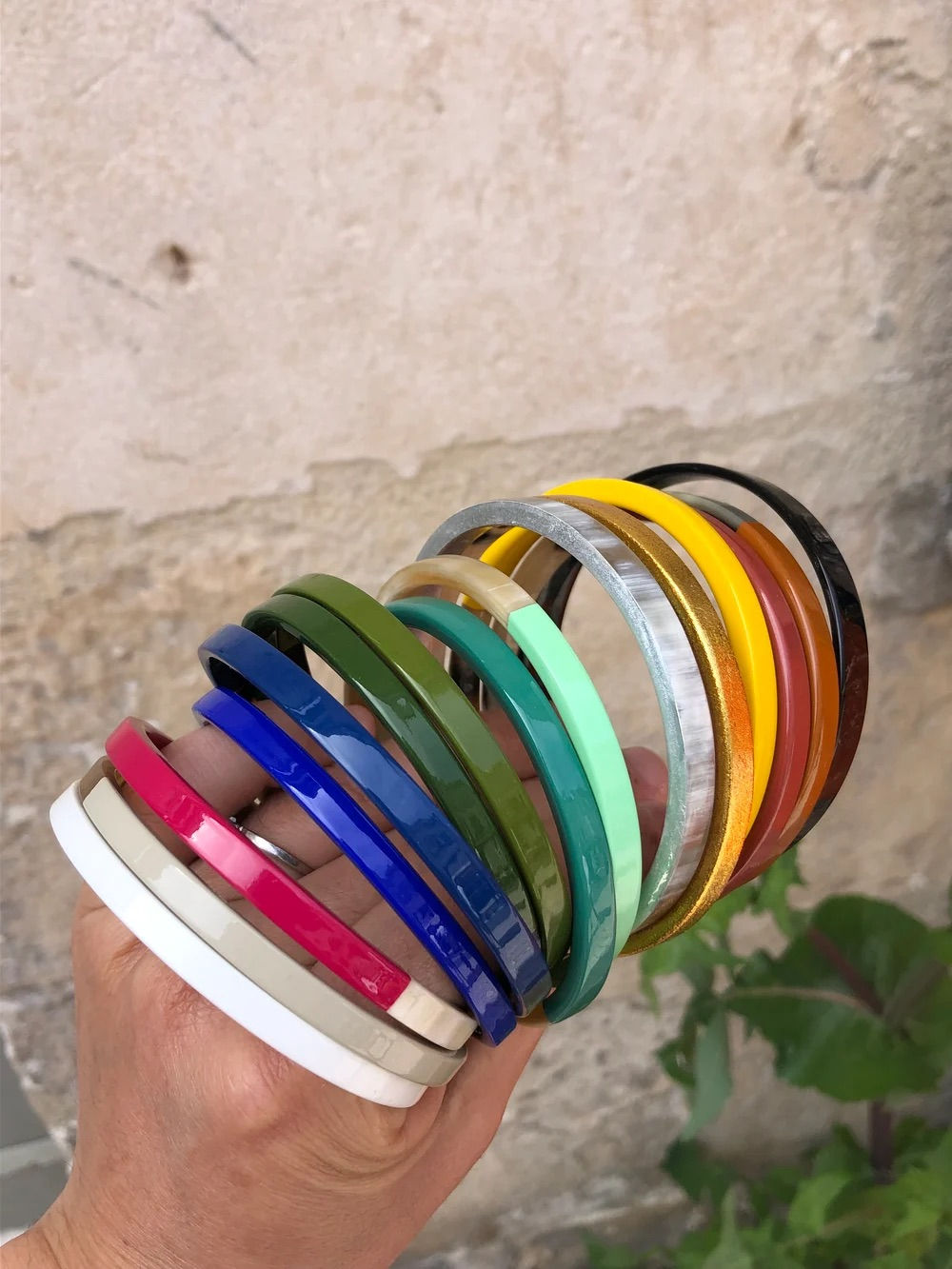 Jonc plat corne de buffle (24 couleurs )