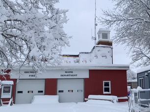 Holiday snowstorm at the Central Fire Station site in Brunswick, Maine