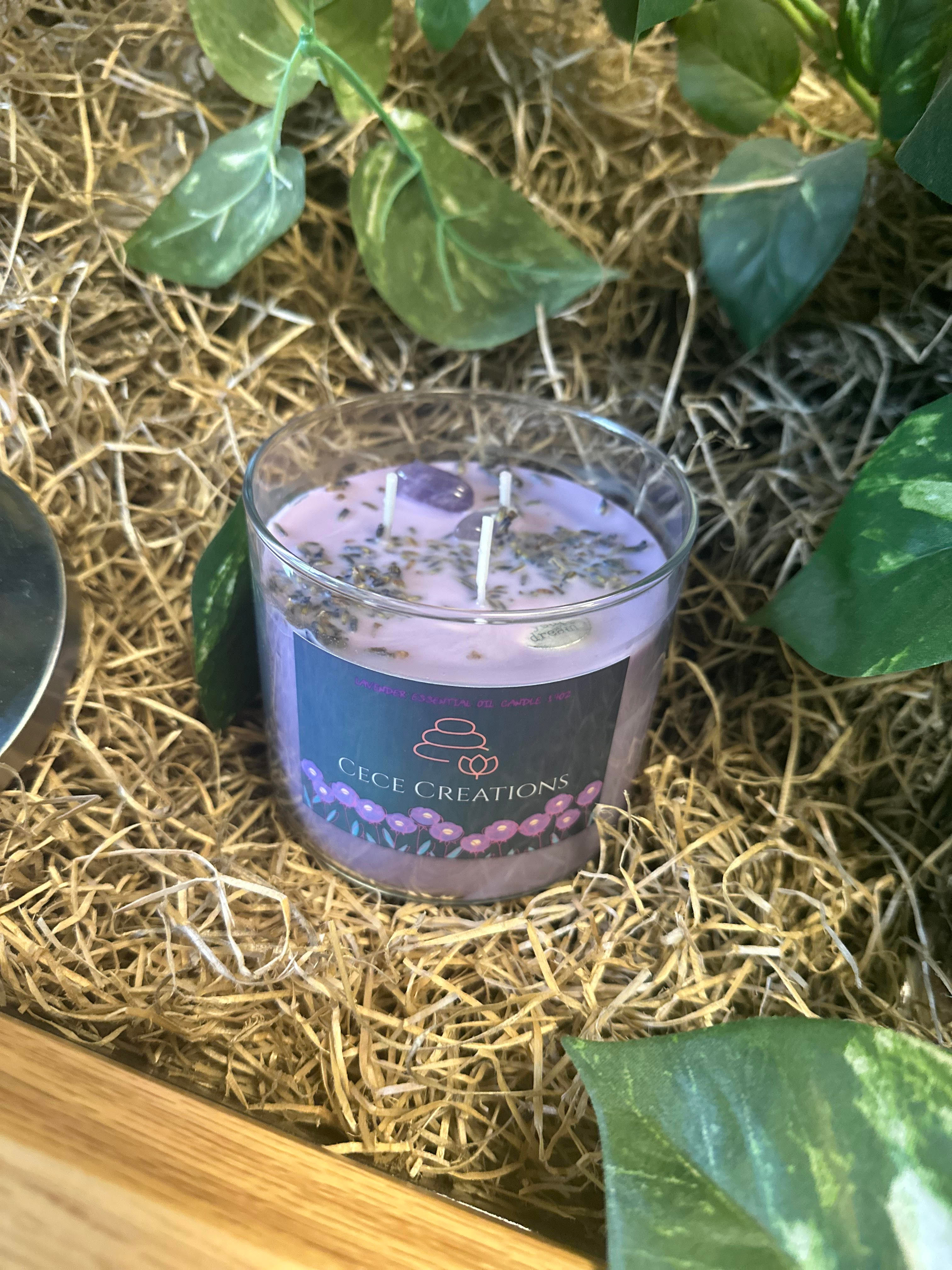 Lavender essential oil candle