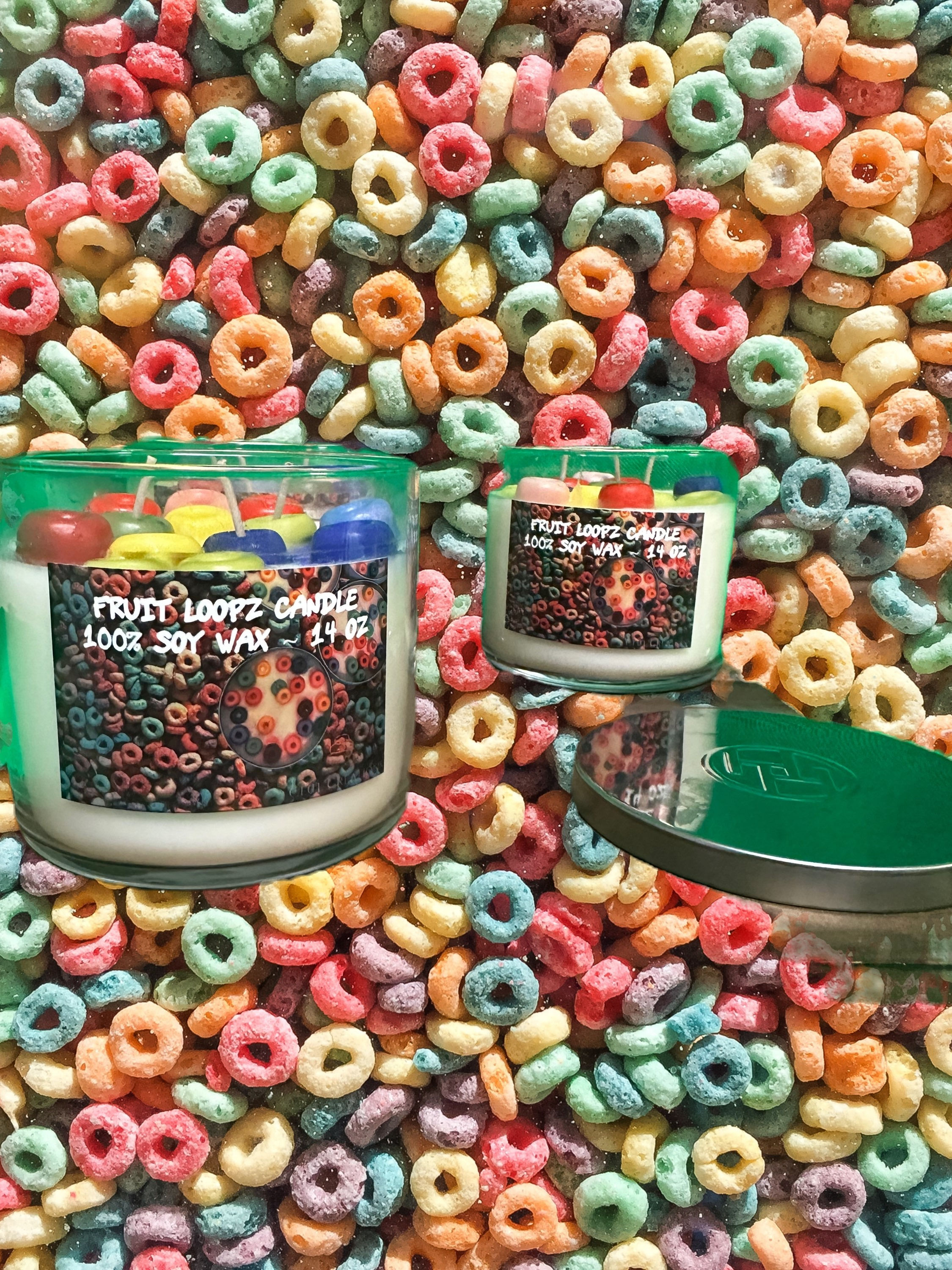 Fruit loopz cereal candle