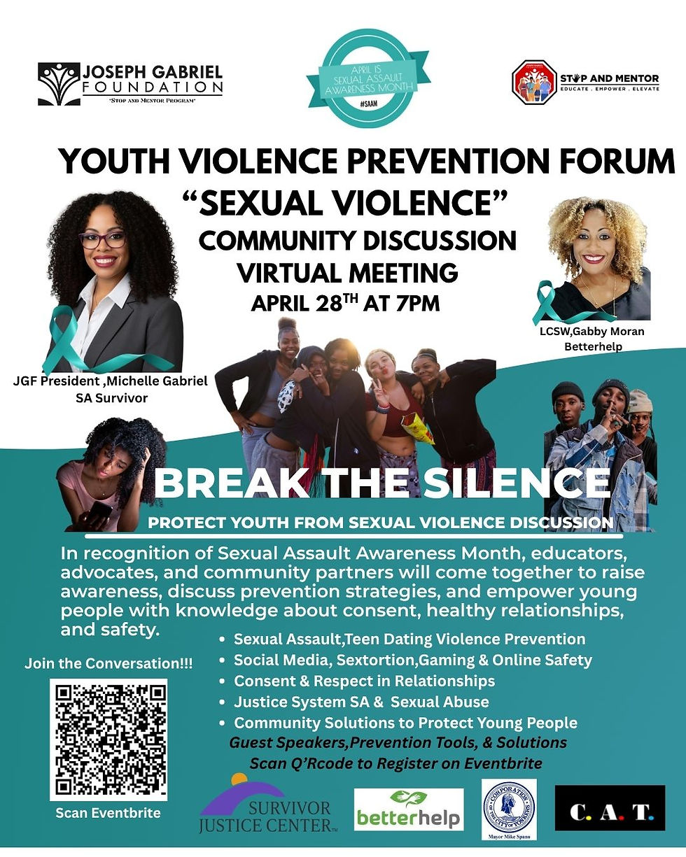 SAAM  Youth Violence Prevention Virtual Forum:Sexual Violence