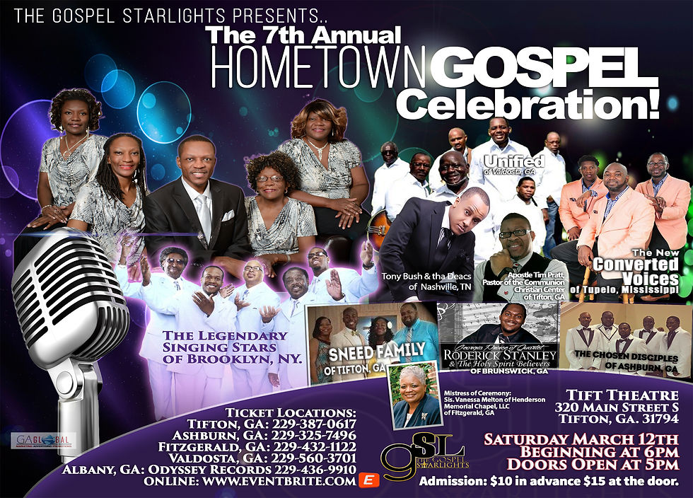 7th Annual Hometown Gospel Celebration flyr 5x7