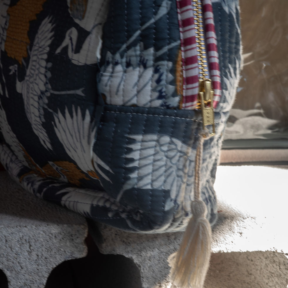 サムネイル： Indian Block print キルティングバッグ