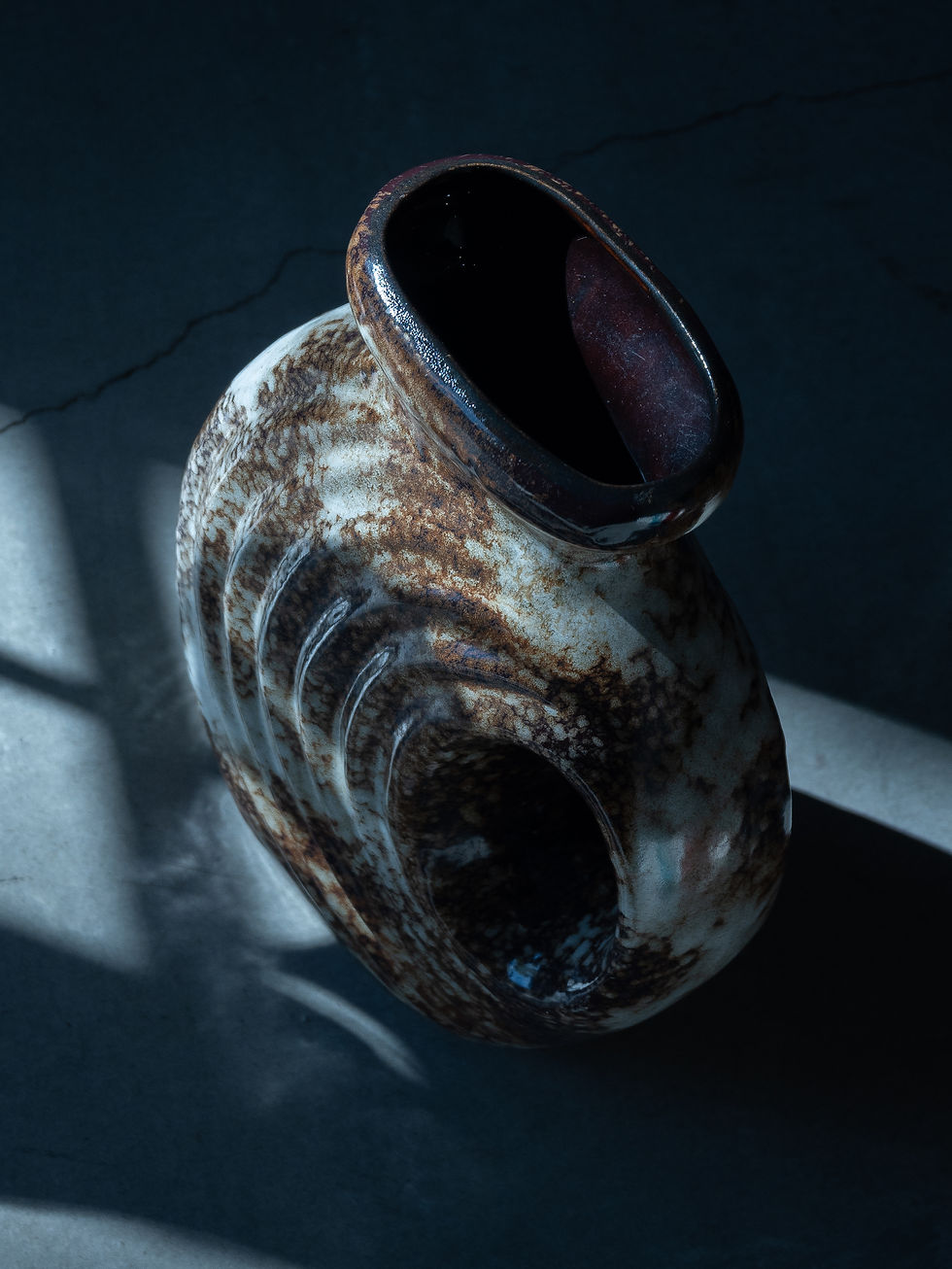 Thumbnail: VintageFat Lava Handled Vase Walter Becht Oberhessische Keramik