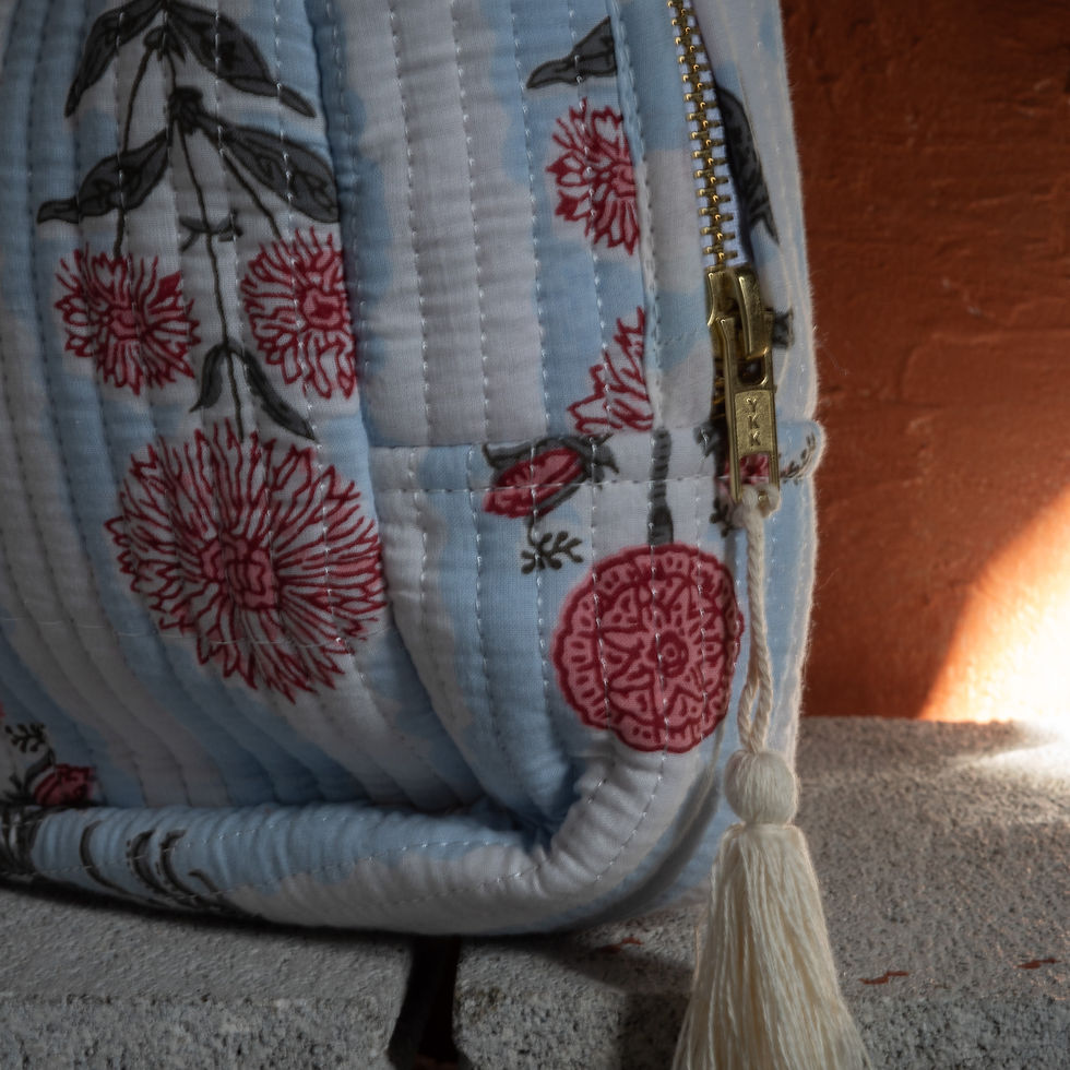 サムネイル： Indian Block print キルティングバッグ