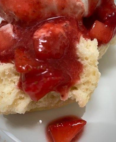Strawberry Shortcake, made with Ty's homemade buttermilk biscuits