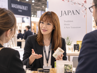 Allo France JP代表 展示会で、日本企業の営業代行