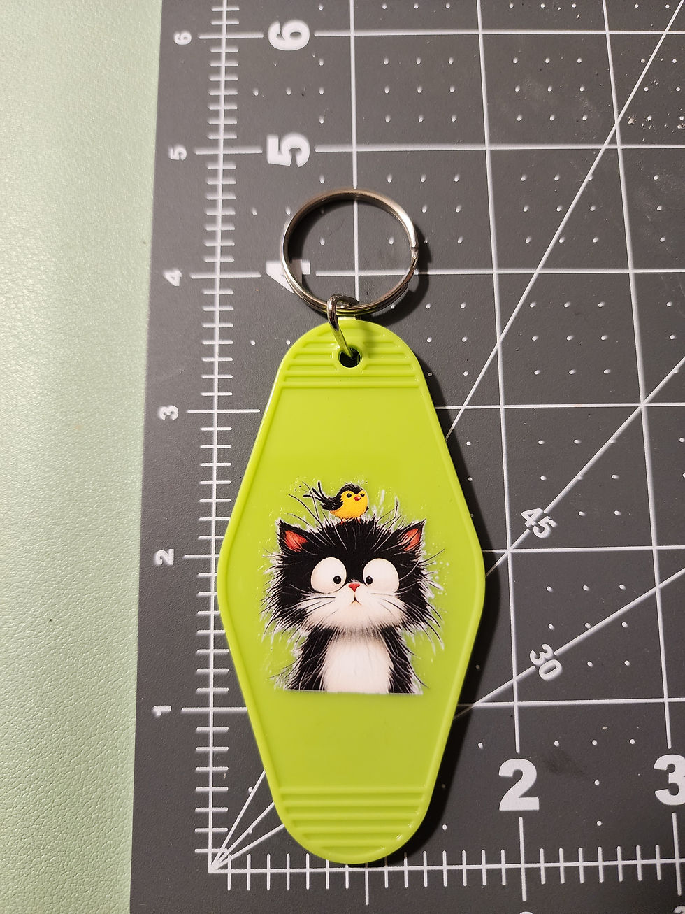 Thumbnail: Cute Cat Keychain with Bird