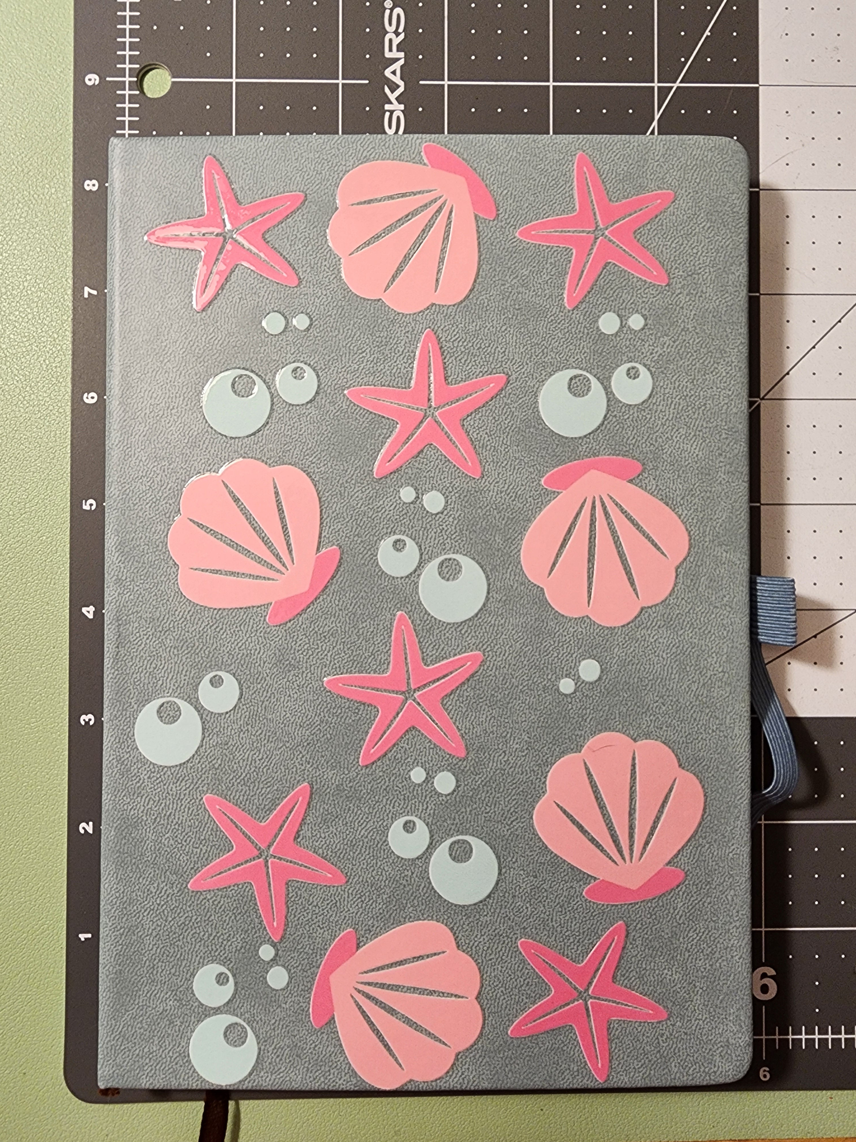 Sea-themed Pink Shell & Starfish Embossed Journal