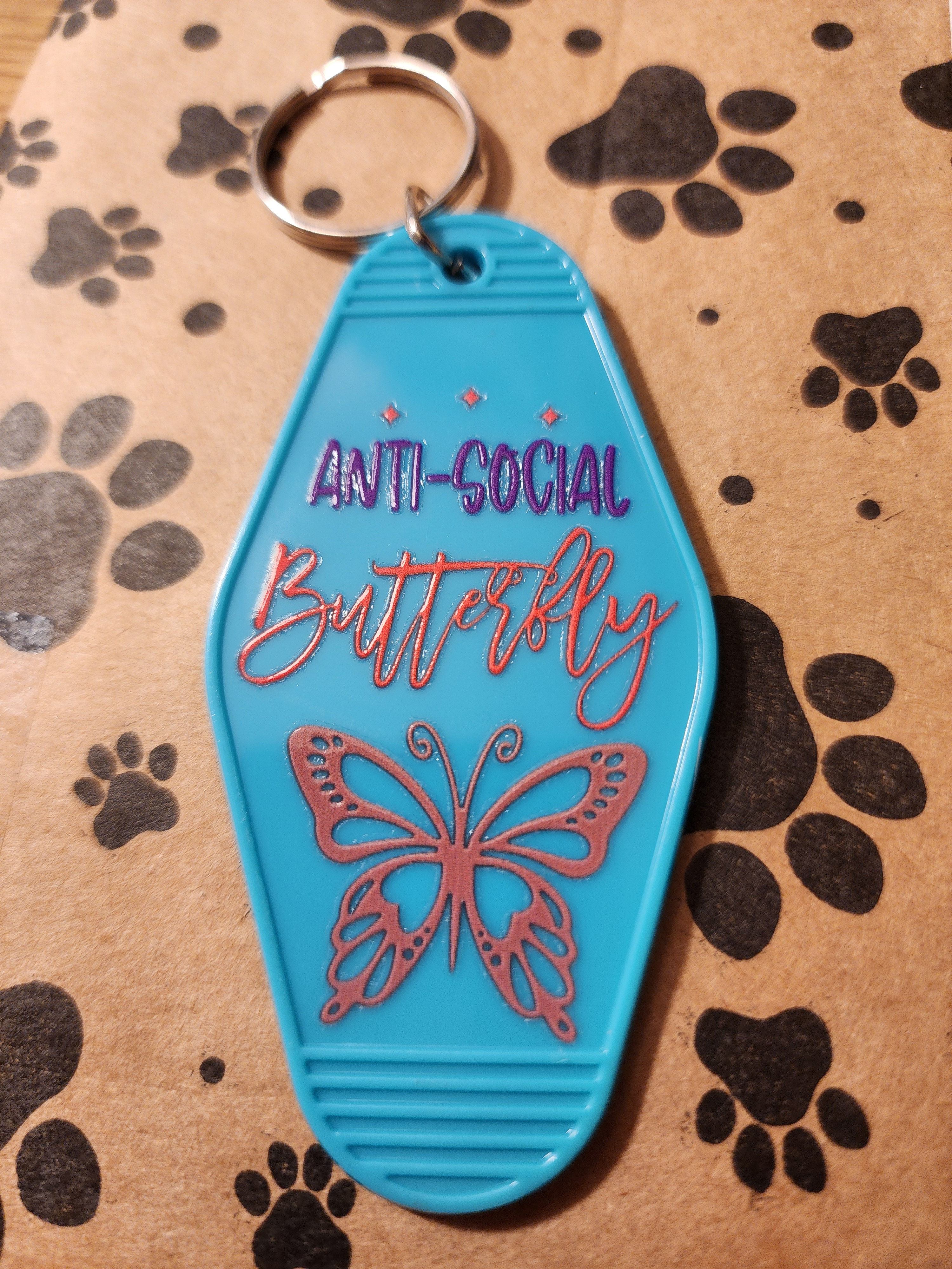 Anti-Social Butterfly Keychain