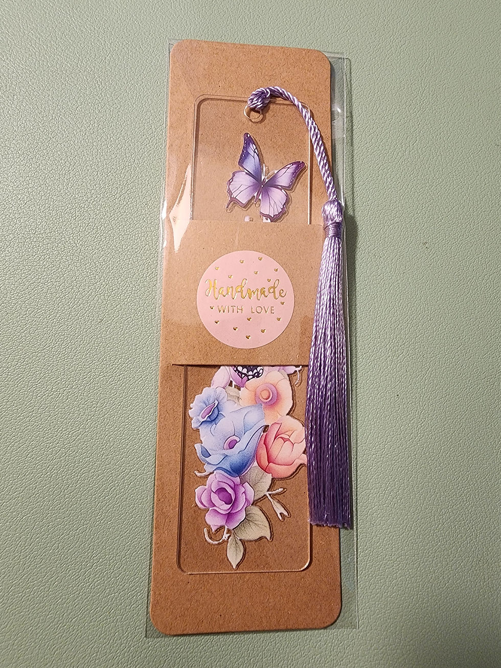 Thumbnail: Purple Butterfly Floral Tassel Bookmark