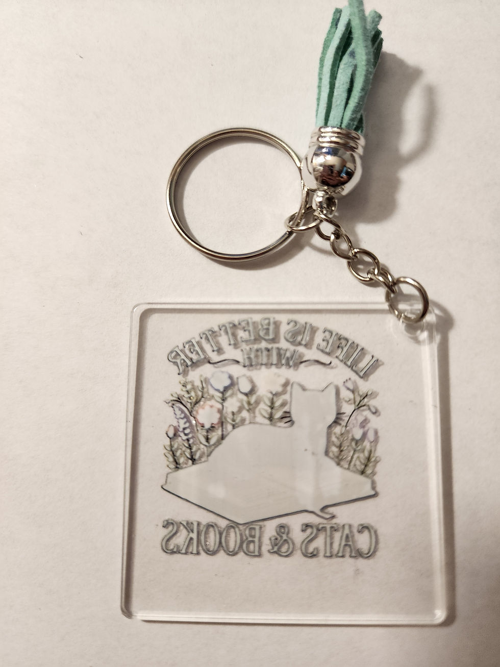 Thumbnail: Life is Better with Cats & Books Keychain