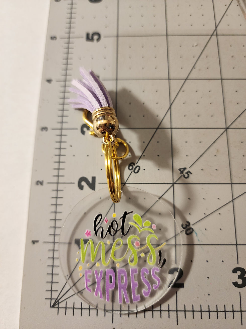 Thumbnail: Purple and Gold Keychain with Tassel