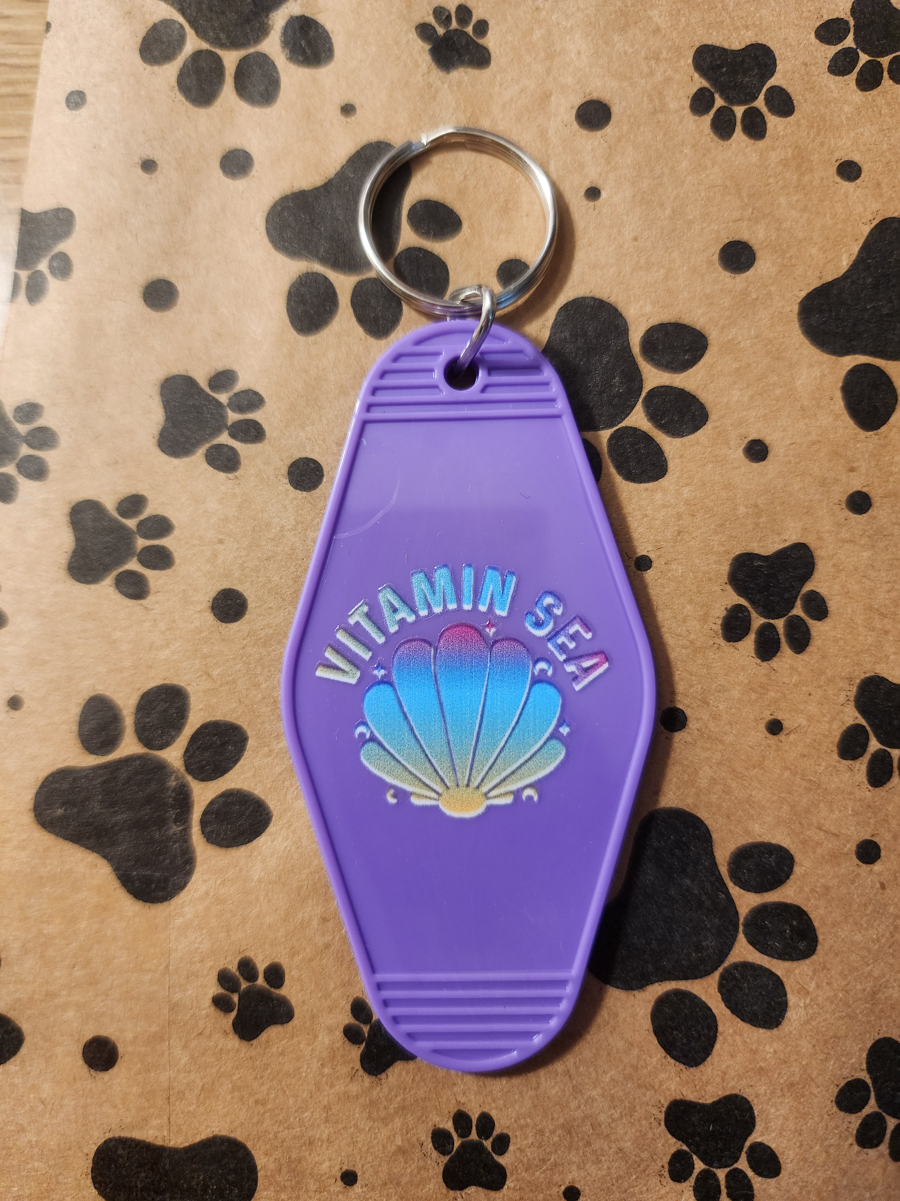 Purple Vitamin Sea Keychain