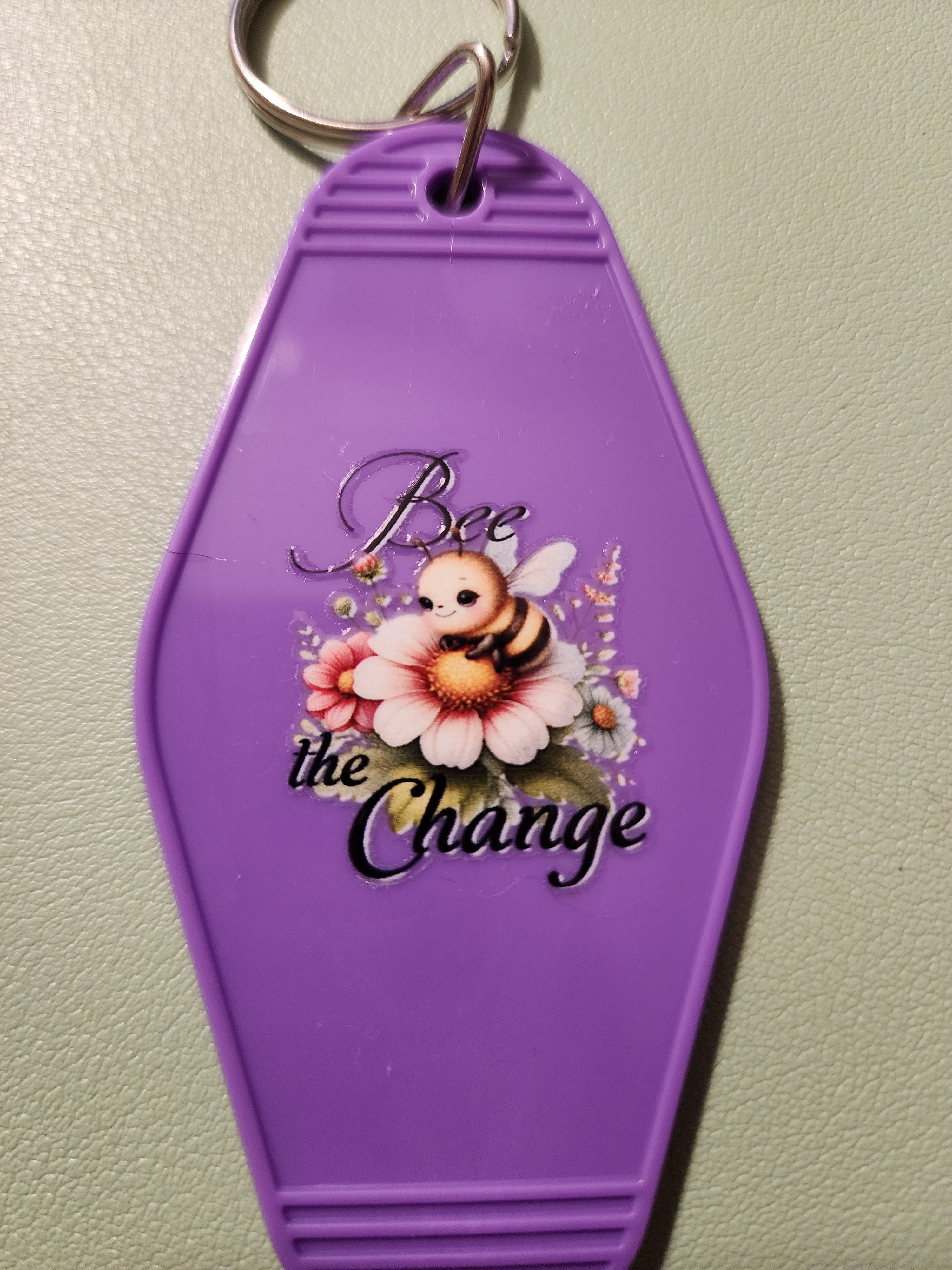 Purple Bee the Change Keychain