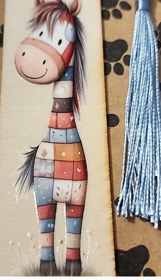 Thumbnail: Cute Horse Bookmark with Blue Tassel