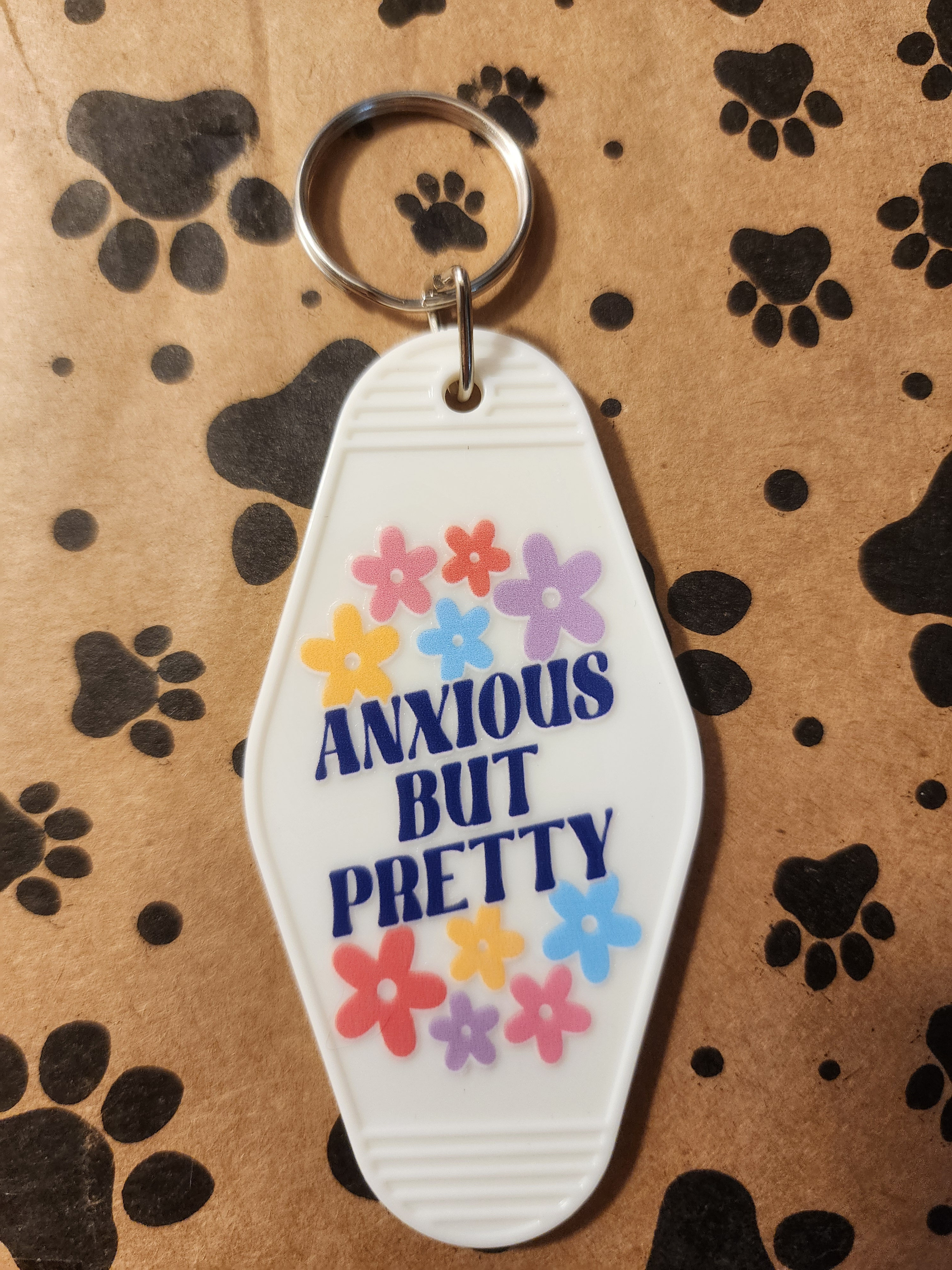Floral Keychain with Fun Quote