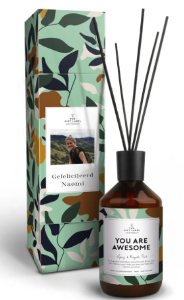 Geurstokjes met gepersonaliseerde wikkel