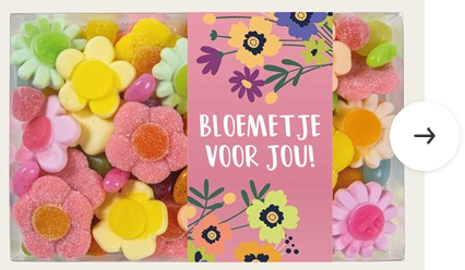 Brievenbus snoepbloemetjes met vrolijke wikkel