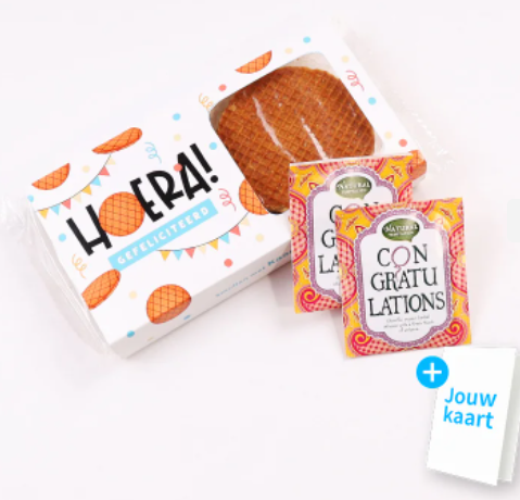 Hoera geslaagd cadeau stroopwafel