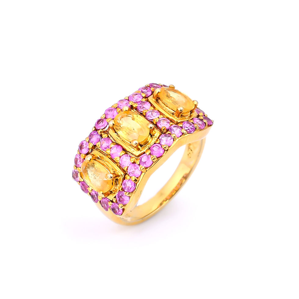 Thumbnail: Eye Candy Yellow & Pink Sapphire Ring