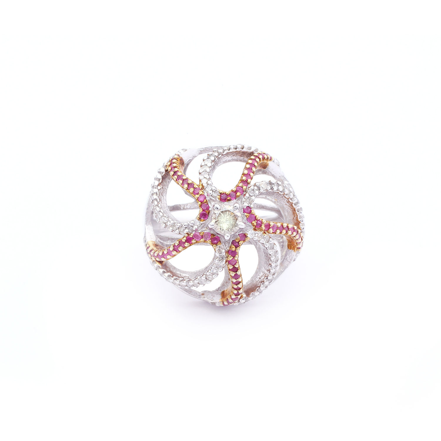 Ripple Rubies Diamonds Statement Ring