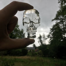 Small transparent skull.