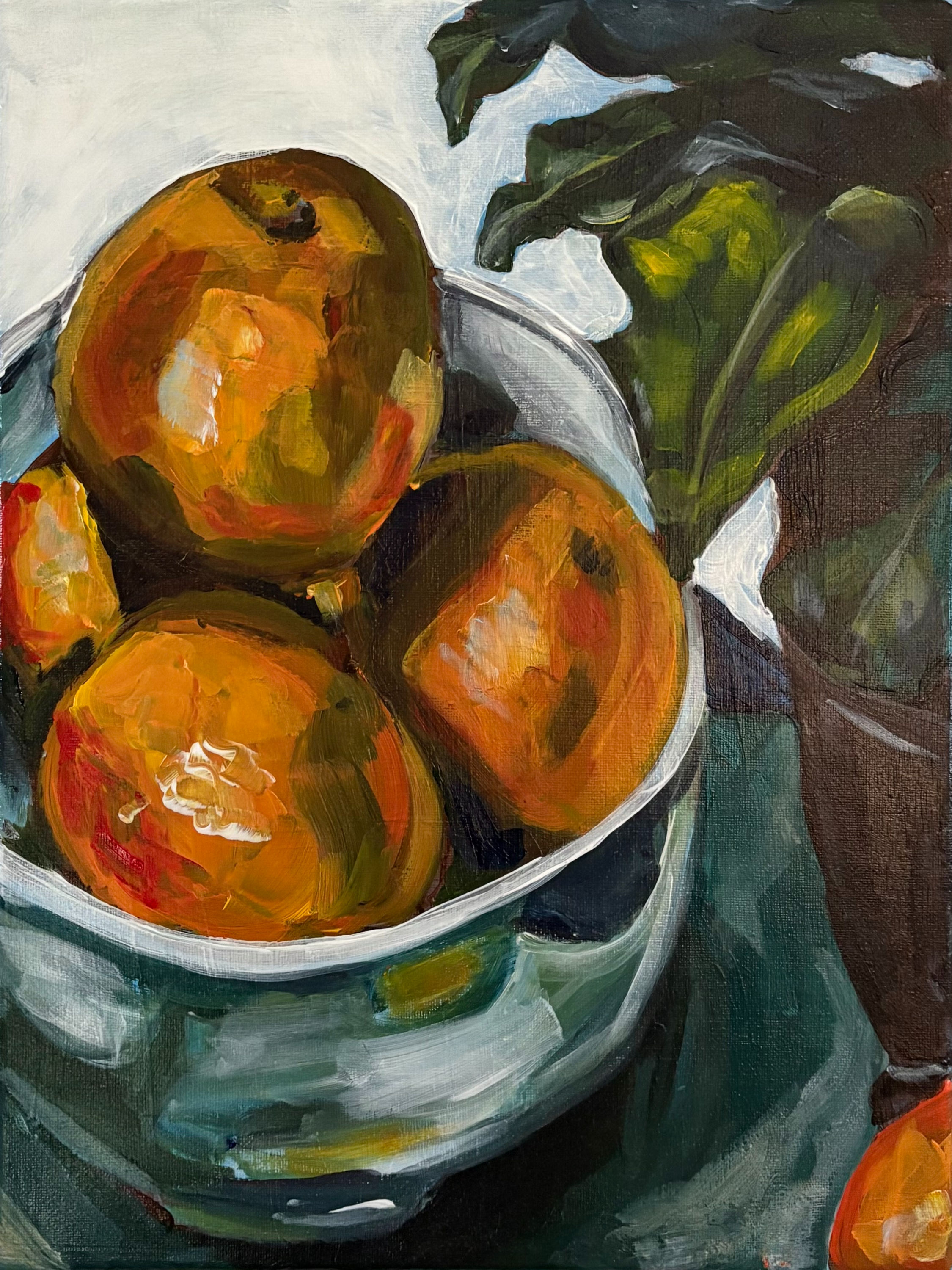 Orange Study, 12" X 16", Acrylic on Canvas.