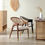 Thumbnail: Nordic Light Luxury Solid Wood Dining Chairs Armchair Modern Rattan Dining Chai