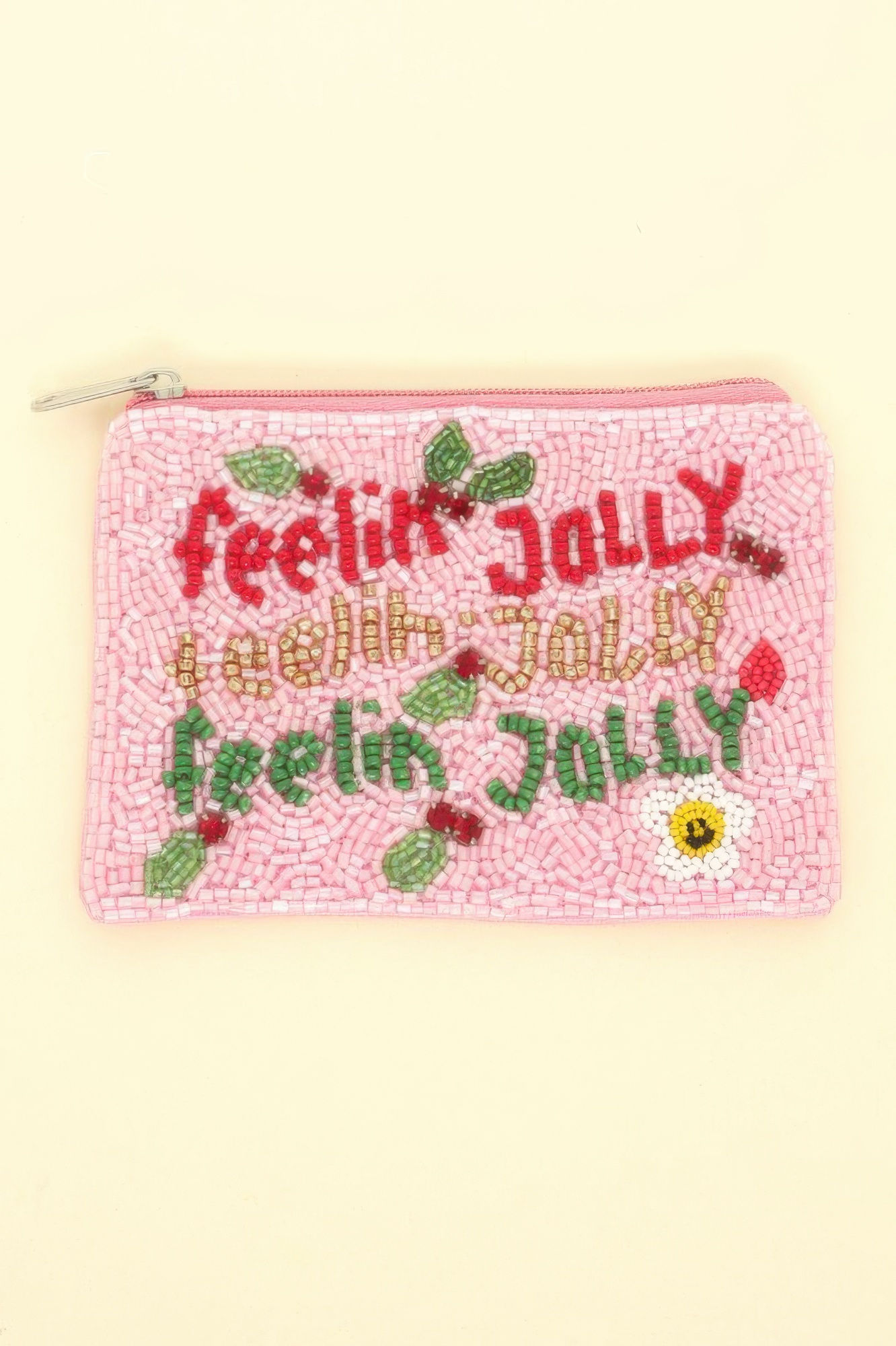 Christmas Themed Beaded Coin Bag