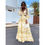 Thumbnail: Women Tunic Beach Cover Up 2023 Summer V Neck Backless Hollow Out Lantern Sleev