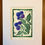 Thumbnail: Blueberries Block Print - Colorful Linocut Print