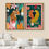 Thumbnail: DustinWay Framed Canvas Print Wall Art Set Cheetah Cats Floral Animal Modern Bo