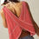 Thumbnail: Bohemela Women's Solid Color Knit V-Neck Asymmetrical Hem Tank Top