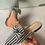 Thumbnail: Women's Spring/Autumn  Style Pointed Toe Light Blue Bowknot Vertical Striped De