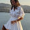 Thumbnail: White Cotton Women's Dress 2025 Casual Lapel Long Sleeve Mini Dresses Elegant C