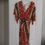 Thumbnail: Red Bohemian Floral Open Back Kimono Maxi Dress Long Full Length Casual Summer 