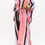 Thumbnail: Pink & Black Printed Summer Kaftan, Belt Style Western Wear Exclusive Premium K