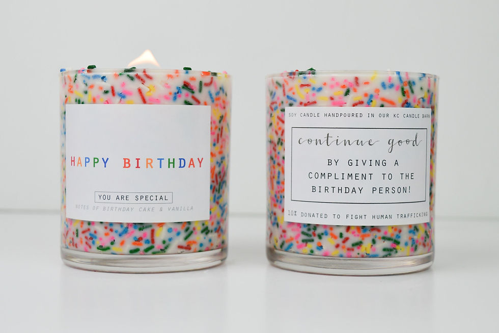 Happy Birthday Cake Soy Candle | Wood Wick | Sprinkle Candle | Sprinkled Jar Va