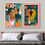 Thumbnail: DustinWay Framed Canvas Print Wall Art Set Cheetah Cats Floral Animal Modern Bo