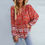 Thumbnail: Bohemian Print Button-Up Long Sleeve Top