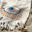 Thumbnail: Evil Eye Hand Printed Beach Towel, Peshtemal, Personalized Organic Cotton Turki