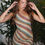 Thumbnail: Irregular Printed Knitted Mini Dress For Women Chic Backless Slanted Shoulder S