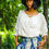Thumbnail: Sheer Blouse, Boho Blouse, Raw Cotton Top, White Boho Top, White Crop Top, Off-