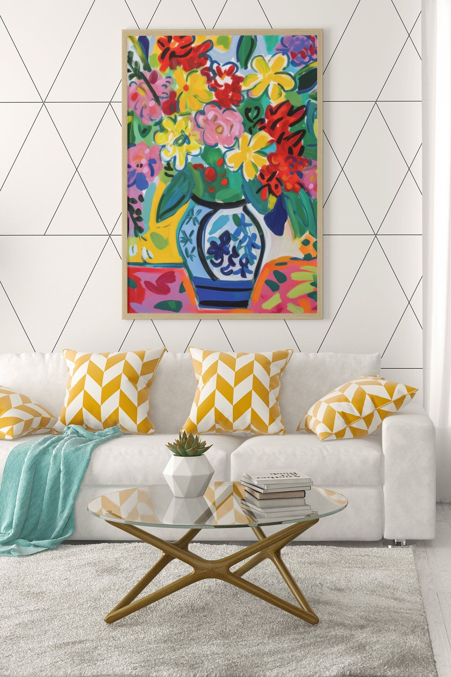 Flowers in Vase Painting of Flowers in Vase Vivid Flowers Colorful Flowers insp