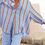 Thumbnail: Women's Pink Stripe Loose Blouse, Elegant Casual Top Suitable For Commuting, Da