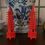 Thumbnail: Bright Orange Pagodas Chinoiserie Decorative Statues 5 12” Tall - A Pair