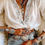 Thumbnail: Women Cotton Top | Boho Lace Top| Cotton White Blouse | Front Button Long Sleev