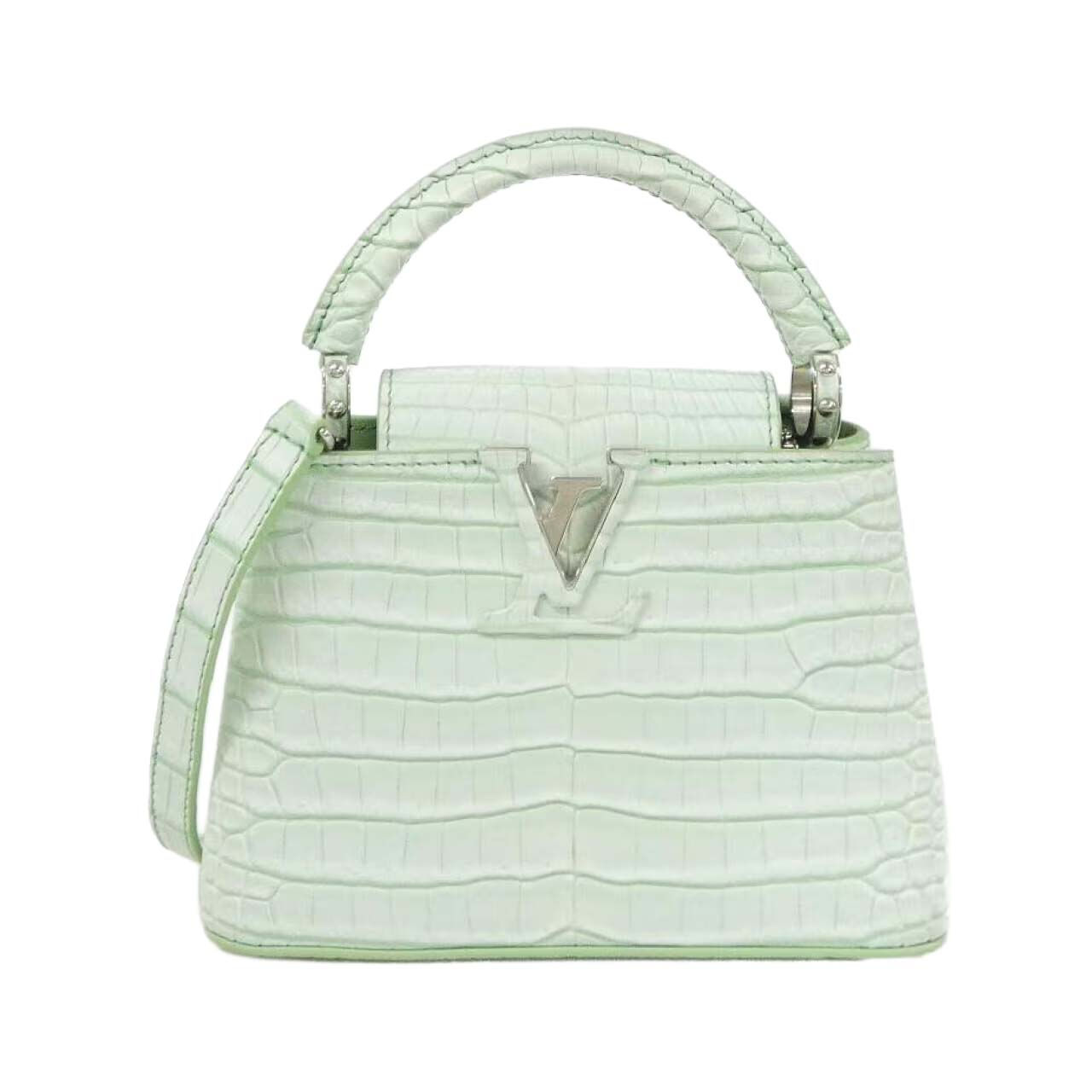 Louis Vuitton Mini Capucines Mint Green Matte Crocodile