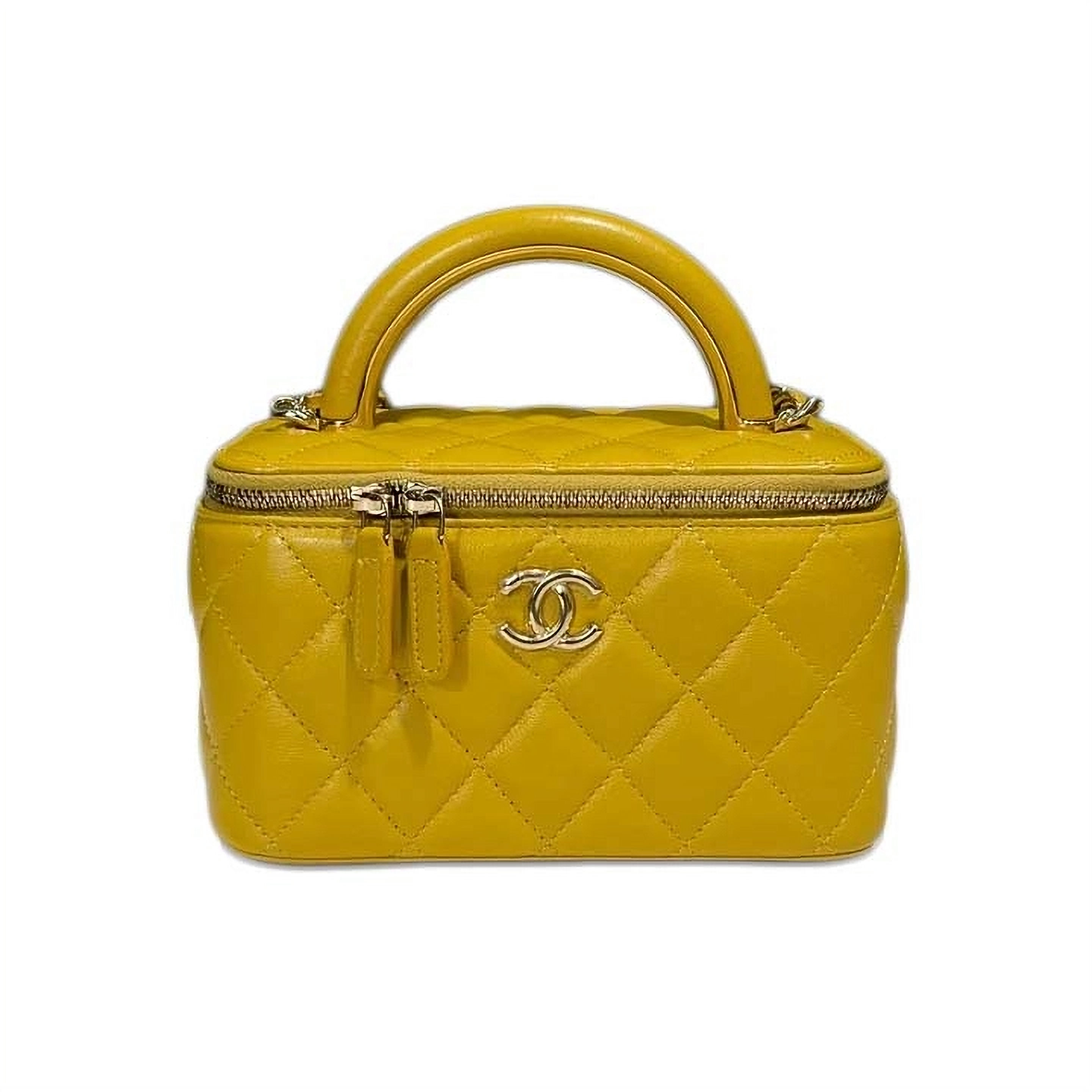 Chanel Small Top Handle Vanity Mustard